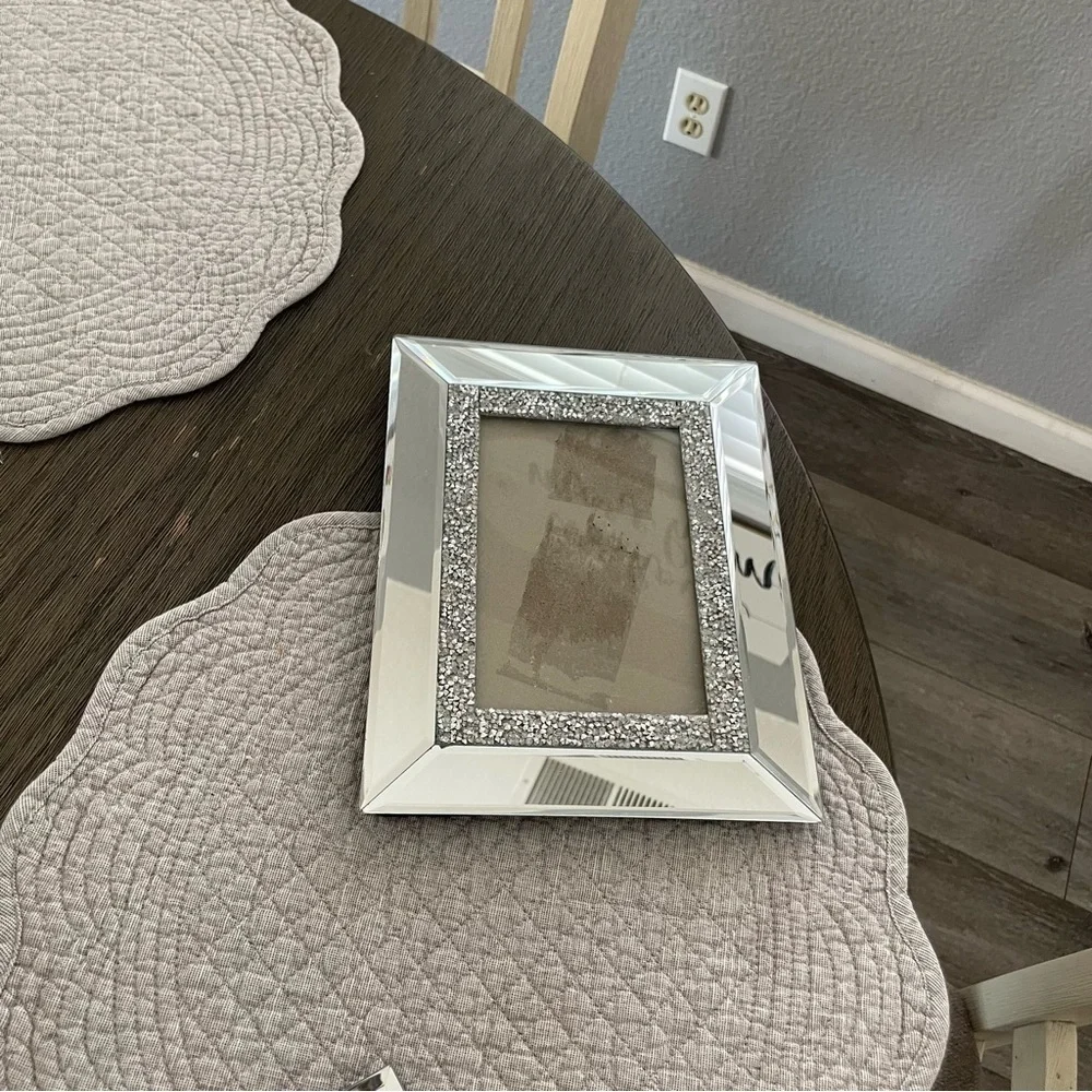 Set of 5 Nanette Lepore Mirrored Silver Rhinestone Picture Frames